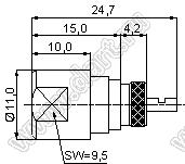 JC3.650.336 (FME-C-J0.8) разъем ВЧ для гибкого кабеля