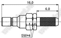 JC3.660.716 (SSMB-C-ZJ1.5-1) разъем ВЧ 50 Ом для гибкого кабеля