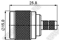 JC3.650.116 (TNC-C-J5) разъем ВЧ 50 Ом для гибкого кабеля