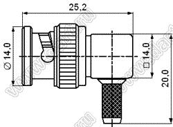 JC3.650.289 (BNC-C-75JW5) разъем ВЧ 75 Ом для гибкого кабеля