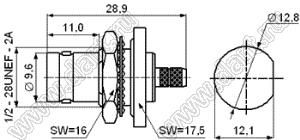 JC3.660.008 (BNC-C-KY1.5-2) разъем ВЧ 50 Ом для гибкого кабеля