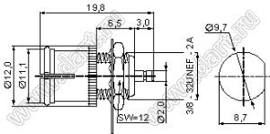 JC3.660.163 (TAC-75KY-2) разъем ВЧ для монтажа на панель
