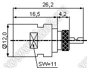 JC3.650.338 (FME-C-J0.8-A) разъем ВЧ 50 Ом для гибкого кабеля