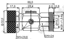 JC3.640.108 (BL-7/16-JK-G-M) разъем кабелей молниезащиты