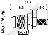 JC3.660.137 (FME-C-K3) разъем ВЧ 50 Ом для гибкого кабеля