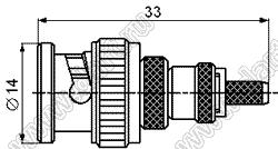JC3.650.281 (BNC-C-J2-1) разъем ВЧ 50 Ом для гибкого кабеля