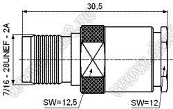 JC3.660.305 (TNC-K5D) разъем ВЧ 50 Ом для гибкого кабеля