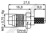 JC3.660.136 (FME-C-K1.5) разъем ВЧ 50 Ом для гибкого кабеля