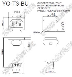 YO15T3-BU входной фильтр от помех; I=15А