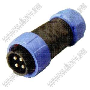 BLKF2110P-04 вилка на кабель; 4-конт.; пластик