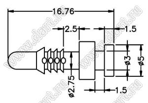 BUB-16.7G(B) крепежный пистон-амортизатор для вентилятора; термопластичный эластомер TPE; черный
