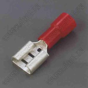 FDDN1.25-110(8) Наконечник кабельный изолированный; s=0,5-1,5кв.мм; AWG 22-16; I max=10А; красный; латунь луженая/пластик