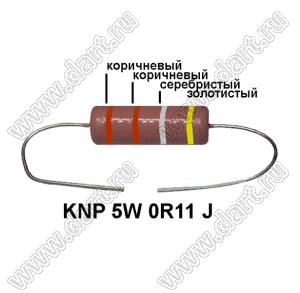 KNP 5W 0R11 J резистор проволочный; 5 Вт; 0,11(Ом); 5%