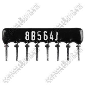 SIP 8P4R-B560KJ 5% (8B564J) сборка резисторная тип A; 4 резистора; R=560 кОм; 5%