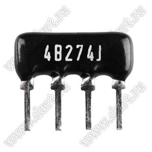 SIP 4P2R-B270KJ 5% (4B274J) сборка резисторная тип A; 2 резистора; R=270 кОм; 5%