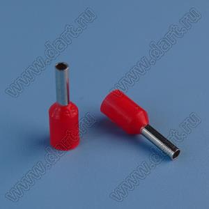 E0506 (TIC-0.50-6) наконечник трубчатый изолированный, для провода A.W.G. #22 сечением 0,5 кв.мм; медь луженая/пластик