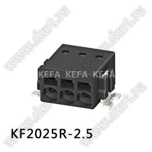 KF2025R-2.5-05P-13 клеммник нажимной горизонтальный SMD; шаг=2,5мм; I max=6/6А; U=150/160В; 5-конт.