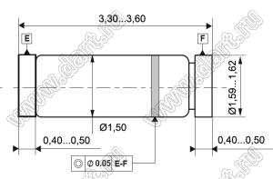 GL34B (MINIMELF) диод выпрямительный общего назначения 100V / 0.5A для поверхностного (SMD) монтажа  в корпусе MINIMELF