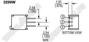 3299W-1-504LF (500K) резистор подстроечный многооборотный; R=500кОм