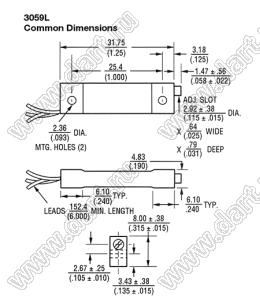 3059L-1-105MLF резистор подстроечный многооборотный; R=1МОм