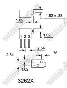 3262X-1-100 (10R) резистор подстроечный многооборотный; R=10(Ом)