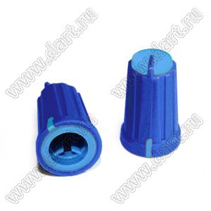 BLKN11.5x19-F6-UL ручка для потенциометра, вал с лыской; корпус синий; цвет вставки: голубой