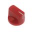 B236-19x14-6-RW ручка для потенциометра, насадочное отверстие под вал с лыской; корпус красный; цвет вставки: белый; пластик ABS