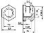BLHB-080160 втулка резьбовая закладная шестигранная с глухим отверстием; M8; h=16,0мм; n=4,5мм; d1=10,4мм; d2=7мм; латунь