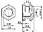 BLHB-100160 втулка резьбовая закладная шестигранная с глухим отверстием; M10; h=16,0мм; n=5мм; d1=13мм; d2=10мм; латунь
