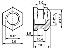 BLHB-120200 втулка резьбовая закладная шестигранная с глухим отверстием; M12; h=20,0мм; n=6мм; d1=17мм; d2=12мм; латунь