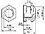 BLHB-100140 втулка резьбовая закладная шестигранная с глухим отверстием; M10; h=14,0мм; n=5мм; d1=13мм; d2=10мм; латунь