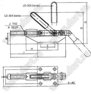 LD-305-HM комплект запорный рычаг с направляющими и крепежом для приспособления серийной проверки и настройки печатных плат; L=238,2мм
