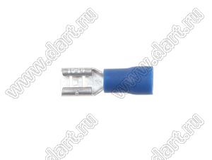 FDD2-187(8) (BF187-8) наконечник изолированный ножевой (мама), для провода; s=1,5-2,5кв.мм; AWG 16-14; I max=15А; синий; латунь луженая/пластик