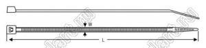 GT-280ST стяжка кабельная; L=280мм; W=4,8мм; D петли=70мм; 22,6кгс; нейлон-66 (UL); натуральный