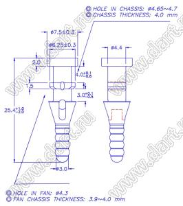 SRD-4NH крепежный пистон-амортизатор для вентилятора; термопластичный эластомер TPE; черный