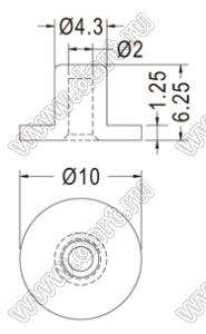 TF-1679 заглушка круглого отверстия; Dотв.=4,3мм; силиконовая резина; черный