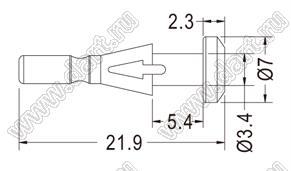 BUB-219I крепежный пистон-амортизатор для вентилятора; силиконовая резина; черный