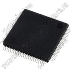 PIC32MX360F256L-80V/PT (TQFP-100) микросхема 32-разрядный микроконтроллер с графическим интерфейсом широкого применения; Uпит.=2,3...3,6В; Tраб. -40...+105°C; FLASH 256+12; SRAM 32
