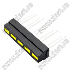 BLH23CB-5YD блок 5 прямоугольных светодиодов 2x5мм; желтый; 590нм; 5-LEDs; 180°