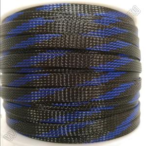 BLJM30-50BL оплетка "змеиная кожа" огнестойкая; 32,5/80; черная с синей нитью; полиэтилентерефталат