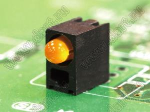 LED-328 держатель 3мм светодиода на плату угловой; нейлон-66 (UL); черный