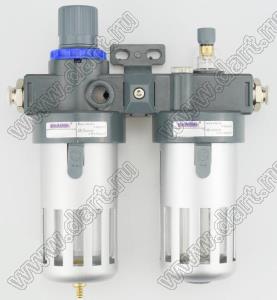 BFC3000-HC10 двухкомпонентный водомасляный сепаратор и фильтр для регулирования давления с разъемом 10 мм улучшенный; 0,01...0,8Mpa; 10mmдюйм