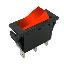 KCD3-JK-103O81RB переключатель клавишный ON-OFF-ON; 30,5х13,5мм; 10A 250VAC/15A 125VAC; толкатель красный/корпус черный; без подсветки;  без маркировки; терминалы 6,3x0,8мм; ON-OFF-ON