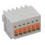 KFM250A-2.5-06P-19 розетка на кабель с пружинными зажимами проводов; шаг 2,5мм; I max=4/5А (UL/ICT); U=125/130В (UL/ICT); 6-конт.