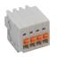 KFM250A-2.5-04P-19 розетка на кабель с пружинными зажимами проводов; шаг 2,5мм; I max=4/5А (UL/ICT); U=125/130В (UL/ICT); 4-конт.