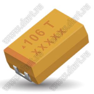 TECAP 10uF/50V case D 10% (TAJD106K050RNJ - AVX) конденсатор ЧИП танталовый; 10мкФ; 10%; 50В; case=D