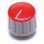YQ1816R ручка регулировочная с красной крышкой; D=18мм; H=12.5мм; цвет корпуса черный; пластик ABS