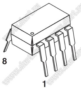FOD3184V (PDIP-8W) оптопара для управления затвором IGBT_MOSFET транзистора; Vrms=5000В (мин.)