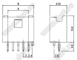 PNIRP-03V-S корпус розетки на кабель; шаг 2,00мм; 3-конт.; стеклонаполненный полибутилентерефталат (PBT); цвет натуральный